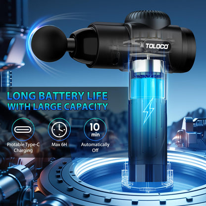 TOLOCO Massage Gun, Deep Tissue Back Massage for Athletes for Pain Relief, Percussion Massager with