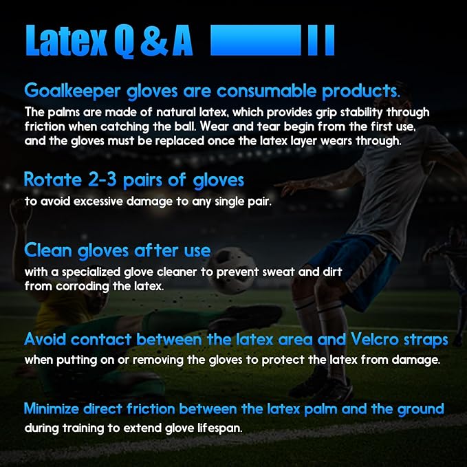 Soccer Goalkeeper Gloves with Finger Protection to Prevent Injuries, Strong Grip for Tough Tackles, Breathable Goal Keeper Gloves for for Kids, Youth and Adult