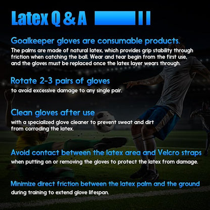 Soccer Goalkeeper Gloves with Finger Protection to Prevent Injuries, Strong Grip for Tough Tackles, Breathable Goal Keeper Gloves for for Kids, Youth and Adult