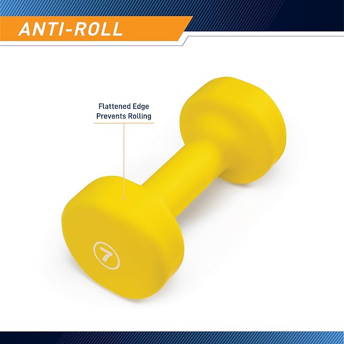 Marcy Colored Neoprene Dumbbell (Sold in Singles or Set) Hand Weights, Exercise Free Weights for Home Gym