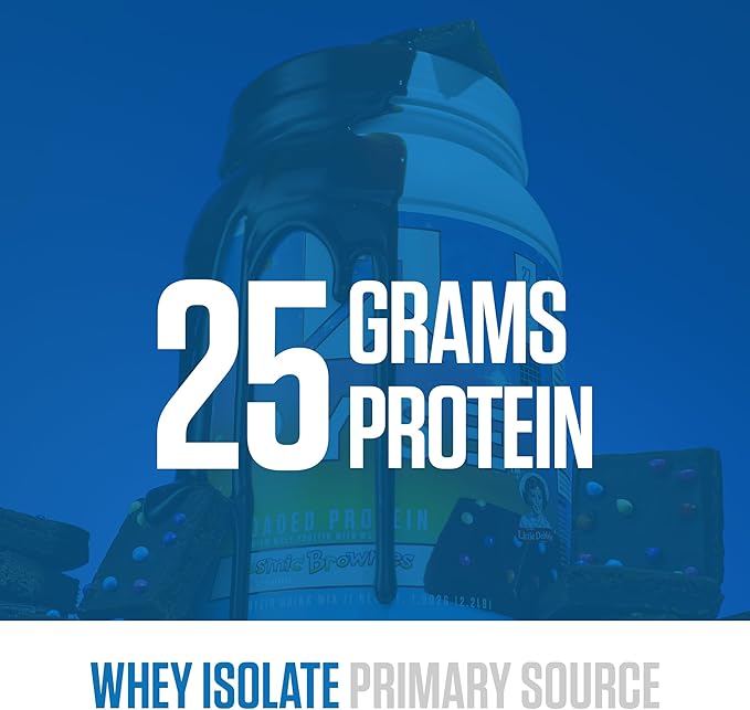 RYSE Loaded Protein Powder - Little Debbie Cosmic Brownie - 25g Whey Protein Isolate & Concentrate with Prebiotic Fiber & MCTs - Low Carb, Low Sugar, Digestive-Friendly - 54 Servings / 4 lb Tub