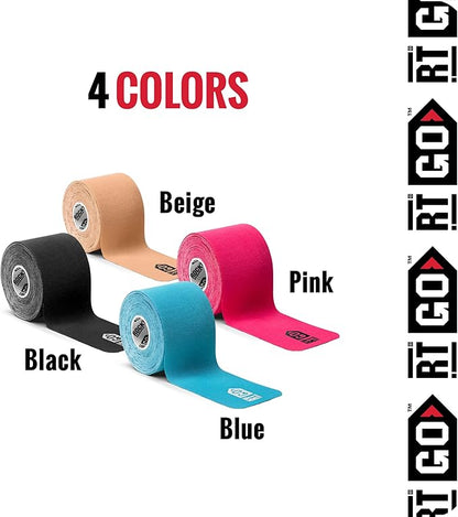 RockTape Go Extra-Sticky Adhesive Pre-Cut Kinesiology Tape (Beige)