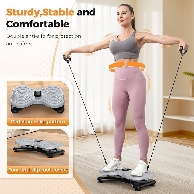 New Waist Twist Board with LCD Display and Resistance Bands, Ab Twister Machine for Abs Workout, Slim Waist and Core Exercise, Home Gym Equipment for Women & Men