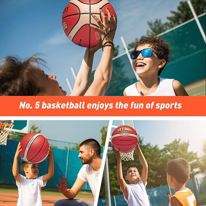 Training Soft Touch Rubber and Faux Leather Fighting Basketball, High Bounce Indoor Outdoor Basketball Gift