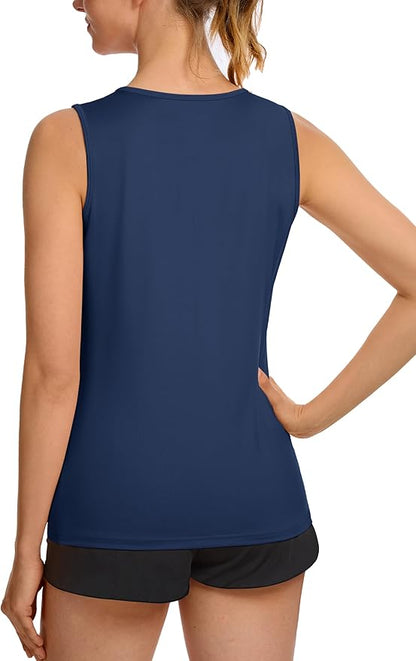 TACVASEN Women's UPF 80+ Workout Tank Top Sleeveless Quick Dry Sun Protection Hiking Athletic Gym Yoga Running Shirts