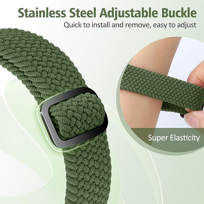 Elastic Braided Bands Compatible with Fitbit Charge 5/Fitbit Charge 6 for Women Men, Breathable Adjustable Stretchy Nylon Loop Sport Replacement Wristbands for Fitbit Charge 6 Charge 5 Straps
