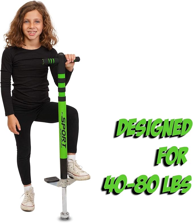 New Bounce Pogo Stick for Kids - Pogo Sticks, 40 to 80 Lbs - Sport Edition, Quality, Easy Grip, PogoStick for Hours of Wholesome Fun