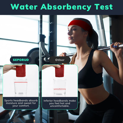 Sweatbands Sports Headband for Men & Women - Terry Cloth Moisture-Wicking Sports Towel Headband for
