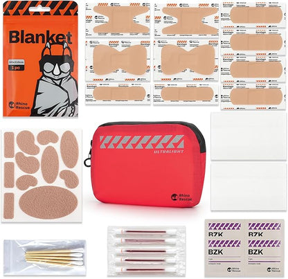 RHINO RESCUE EDC First Aid Kit for Travel, Mini Water-Resistant & Ultralight Portable Quick Search Emergency Med Kit for Car, Camping, Hiking,Cycling, Backpacking