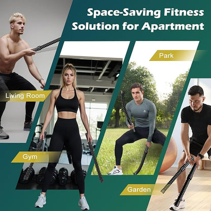 Ropeless Battle Ropes for Home Gym, Weighted Workout Cords for HIIT, Strength, and Low-Impact Cardio Training