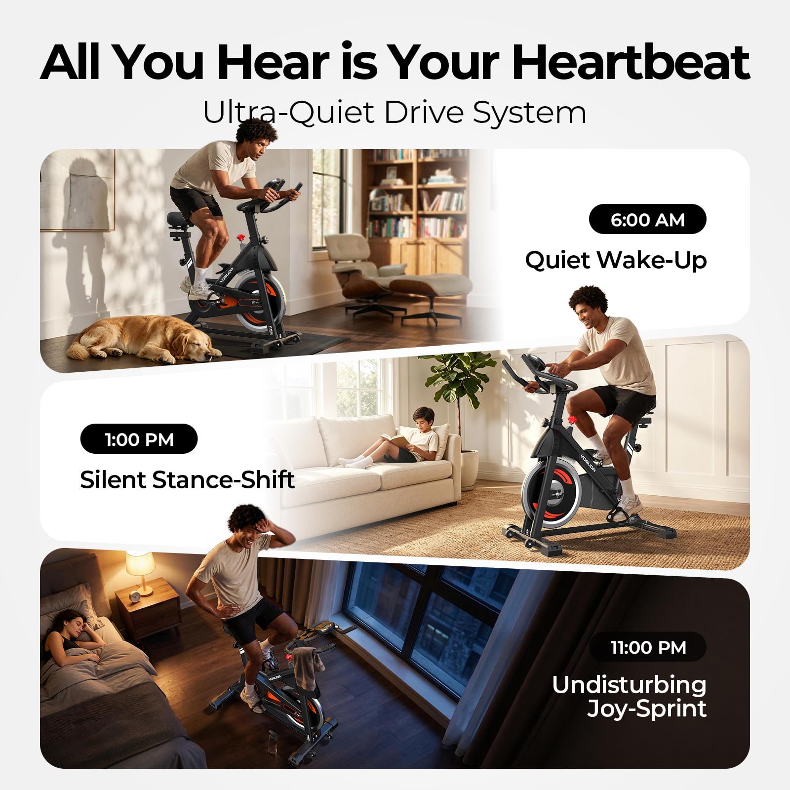YOSUDA Magnetic Stationary Exercise Bike for Home, Indoor Cycling Bike with Exclusive App & Fitness