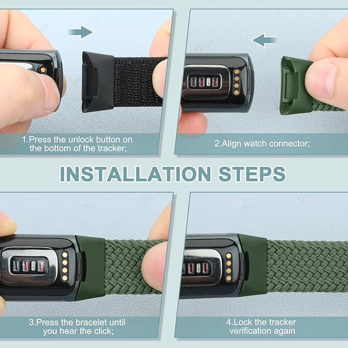 Braided Band Compatible with Fitbit Charge 6/Fitbit Charge 5, Soft Nylon Solo Loop Adjustable Replacement Wristband for Women Men