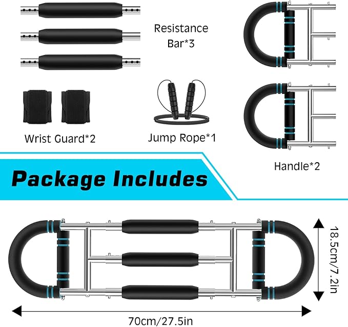 MoKo Twister Arm Trainer, Arm Exerciser Adjustable Resistance Levels from 60-170 lbs, Chest Workout Equipment for Enhancing Upper Body Muscle, Arm Strength Trainer with Jump Rope & Wrist Guards