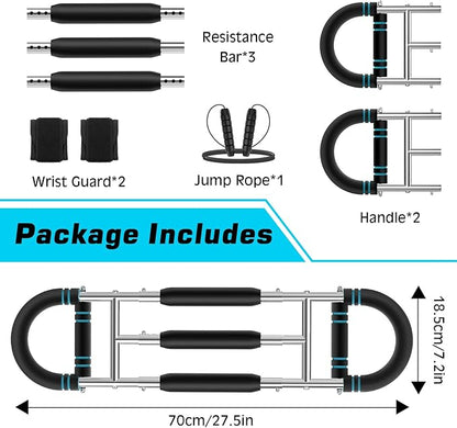 MoKo Twister Arm Trainer, Arm Exerciser Adjustable Resistance Levels from 60-170 lbs, Chest Workout Equipment for Enhancing Upper Body Muscle, Arm Strength Trainer with Jump Rope & Wrist Guards