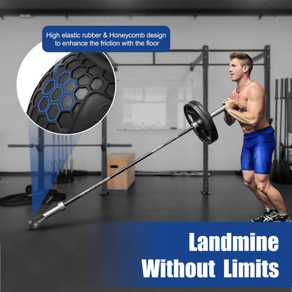 HXD-ERGO Landmine Attachment for Barbell, T Bar Row Attachment Fits 2 Inch Olympic Bars（Black）