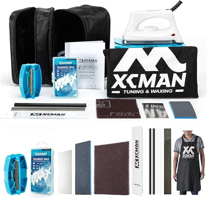XCMAN Complete Ski Snowboard Tuning and Waxing Kit with Waxing Iron,Universal Wax,Edge Tuner,Brush,Wax Scraper,Ptex