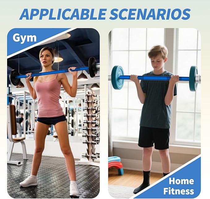 Egles Kids Barbell 5.5LB Mini Barbell Bar 4ft for Kid Women & Beginners Weighted Bar - Compatible with 2-Inch Weight Plates, for Strength Training Gym Weight Lifting, Multi-Color Training Bar