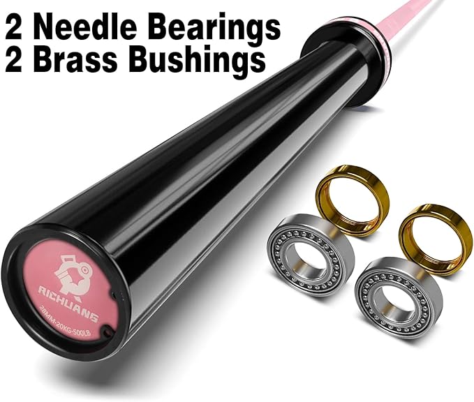 7ft Olympic Barbell, Weightlifting Barbell 28mm 45lb - 500/700/1000lbs Capacity with Smooth Spinning Sleeves, Olympic Bar Fits 2" Olympic Plates, for Snatch Clean Jerk - Home Gym Training