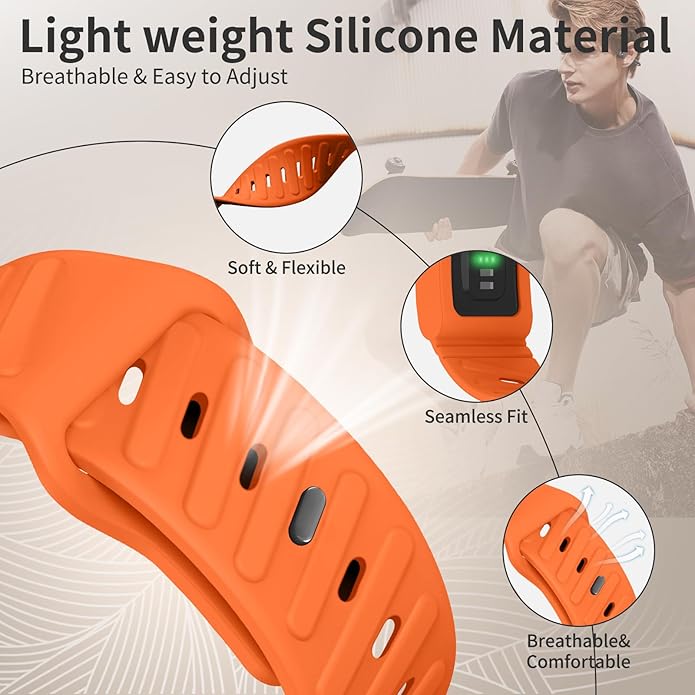 Silicone Sport Band Compatible with Whoop 4.0 Band for Men Women,Soft Comfort Durable Replacement Wristbands for Whoop 5.0 Silicone Bands