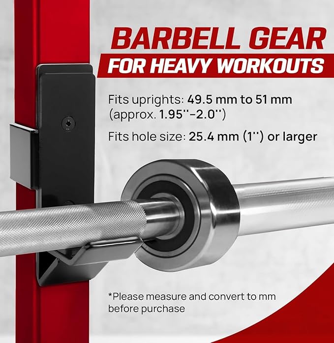 Yes4All Power Rack J-Hooks & Attachments ??Heavy Duty Barbell Holders Compatible with 2x2 & 3x3 Power Racks for Home Gym