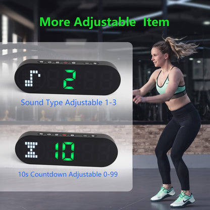 Portable Gym Timer Battery Powered, Magnetic Interval Workout Clock Time with Time Progress Bar