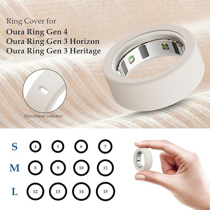 15 Pack Cover Compatible with Oura Ring Gen 4/Gen 3 Horizon/Gen 3 Heritage, Anti-Scratch Silicone Case for Oura Ring Protector for Women Men Working Out Gym, Support Charging with Cover on