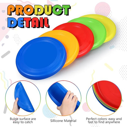 10 Pack Flying Disc Disk Flyer Disc Outdoor Training Interactive Flying Discs Bulk for Adults Dogs for Sports Favors, 5 Colors