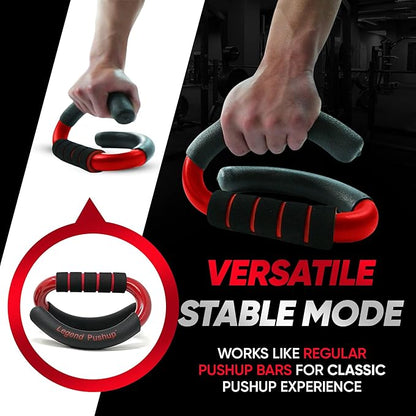Legend Pushup ??Advanced Push-Up Bars to Eliminate Wrist Pain, Generate More Muscle Growth, Deliver Faster Results, and Prevent Plateaus ??Rocking Handle Design for Natural Movement and Effective Workouts