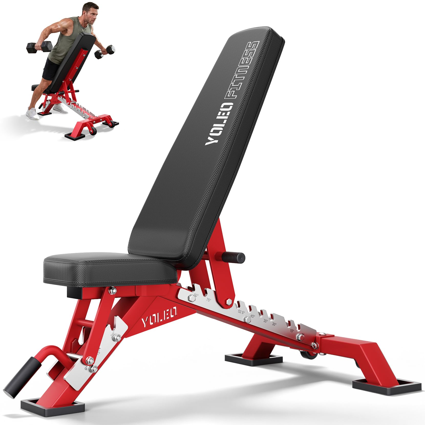 YOLEO Commercial Adjustable Weight Bench, ASTM Certified 2315LB, 8-Gauge Steel Workout Bench
