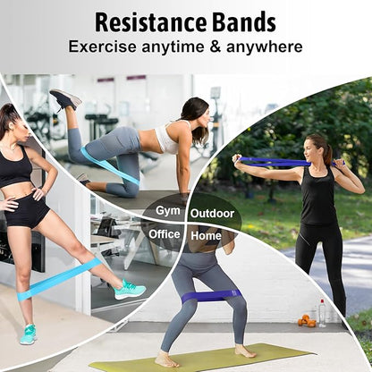Resistance Bands for Working Out, Exercise Bands Resistance Bands Set with 5 Resistance Levels, Multi-Colored Workout Bands for Indoor & Outdoor Fitness, Leg Strength Training, Yoga