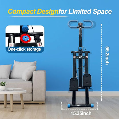 Stair Stepper for Home Vertical Climber, Foldable Full Body Exercise Aerobic Climbing Machines, Mountaineering Fitness Equipment with Adjustable Handles