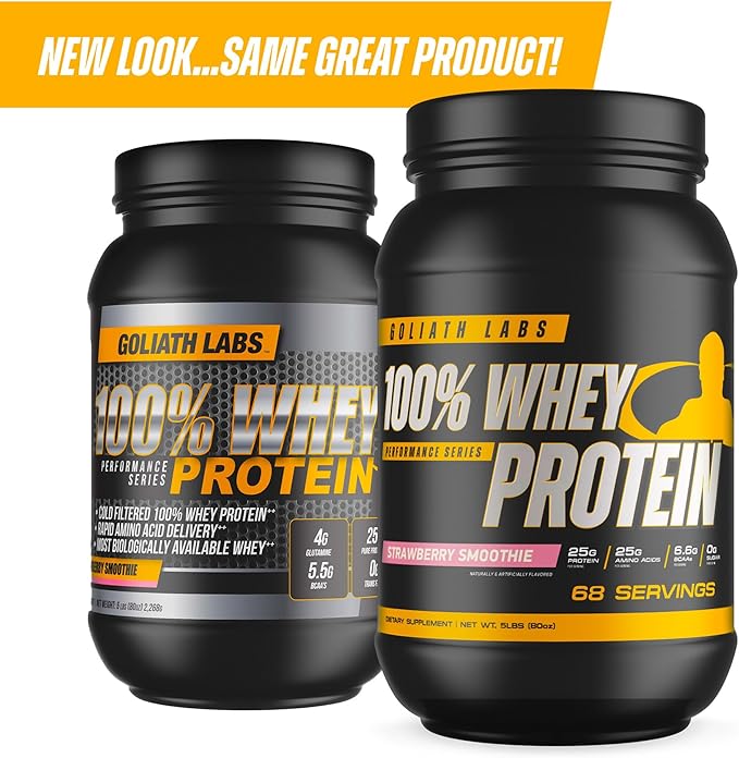 Goliath Labs 100% Whey Protein Powder Isolate ??Fast-Absorbing Workout Supplement for Men & Women ??25g Protein, 5.5g BCAAs??Lean Muscle Growth & Recovery ??5 lbs/68 Servings (Peanut Butter Chocolate)