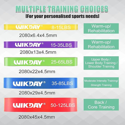 Resistance Bands, Pull Up Bands, Workout Bands for Exercise, Thick Heavy Resistance Band Set with Door Anchor, Elastic Bands for Body Stretching, Crossfit Training at Home/Gym Men & Women Women