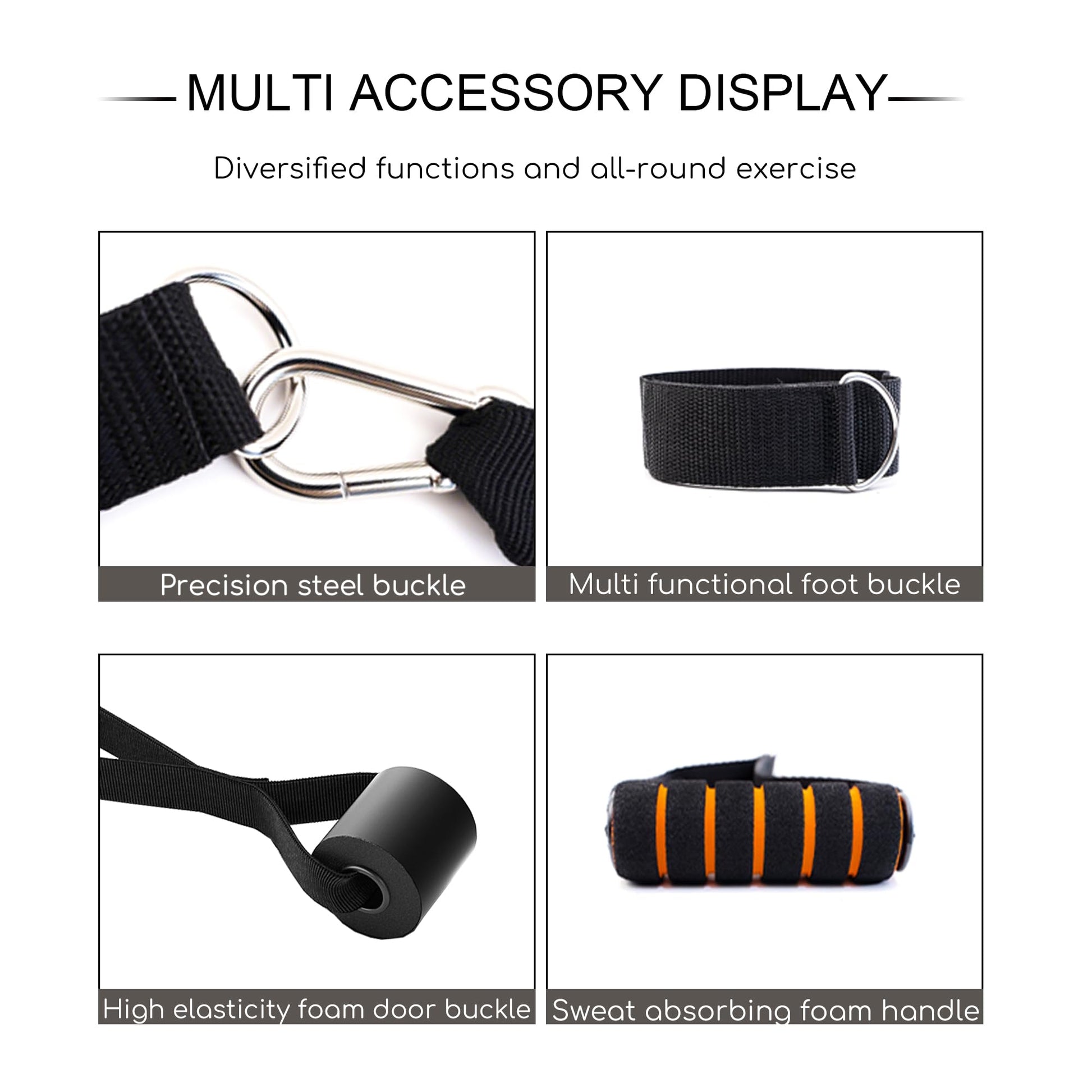 Resistance Bands Set with Door Anchor, 5 Tube Bands for Full Body Workout