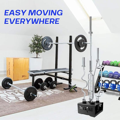 Yes4All Vertical Storage Rack, Home Gym Organizer, Barbell & Dumbbell Rack for 2-inch Olympic & Curl Bars