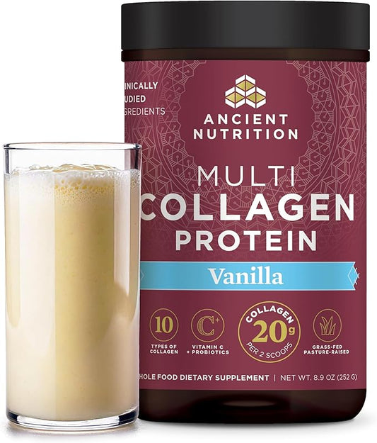 Ancient Nutrition Collagen Peptides Powder, Multi Collagen Protein, Women & Men, Vitamin C