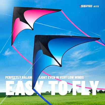 Delta Kite Set for Kids and Adults，Extremely Easy to Launch for Beginners, Perfect for Beaches and Parks，Kites for Beach Trip Park Family Outdoor Games and Activities