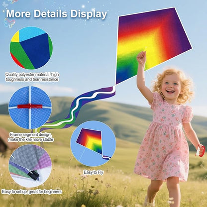 Easy to Fly Kites for Kids Ages 4-8 8-12 & Adults, Beach Flying Toys Butterfly Kite with Handle and Kites String, Great for Outdoor Activities & Family Trip Easter Gifts