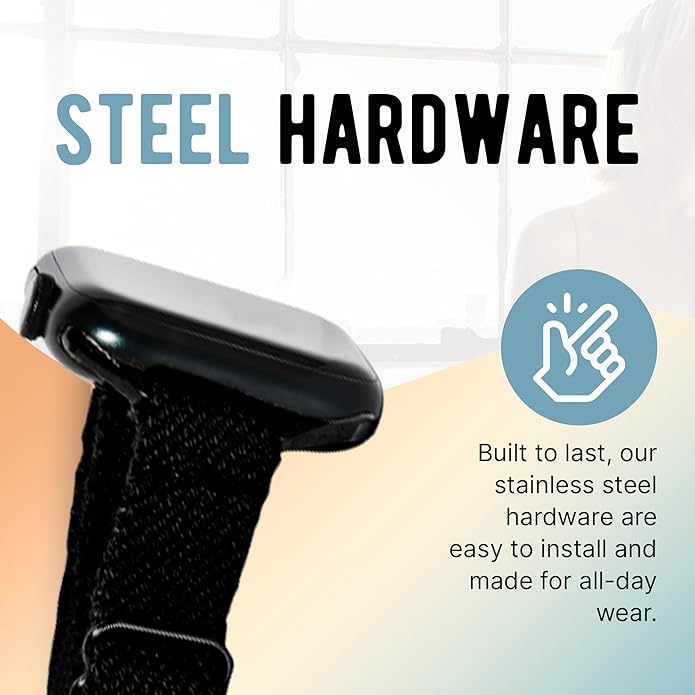 Braxley Bands - Organic Cotton Watch Bands For Women and Men, Compatible With All Apple Watch Sizes and Series - Washable, Sweat-Absorbent, Breathable Fit, Elastic Smart Watch Bands