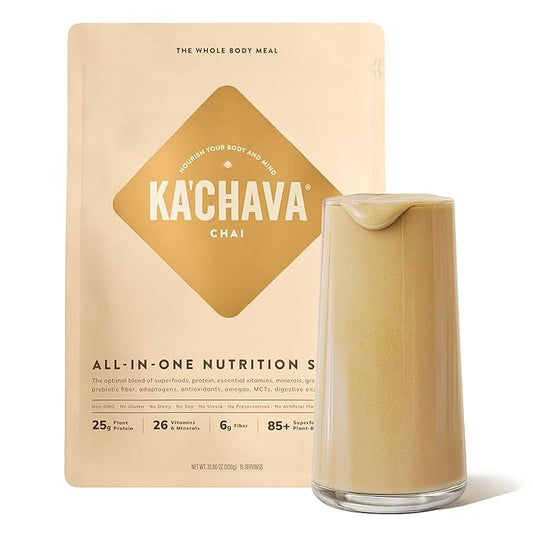 Ka?™Chava Whole Body Meal Shake Chai 2 lb ??Vegan Protein Powder with 85+ Superfoods & Greens