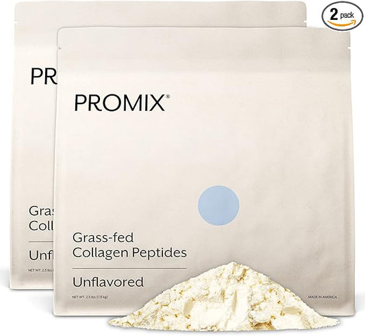 Promix Hydrolyzed Collagen Peptides - Type 1 Grass Fed Collagen, 4.7g glycine, Type 3 bioactive
