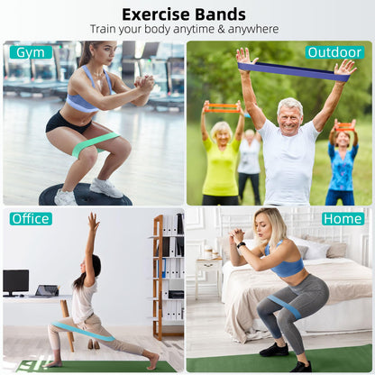 Resistance Bands for Working Out, 5-Pack Elastic Loop Exercise Bands for Strength Training