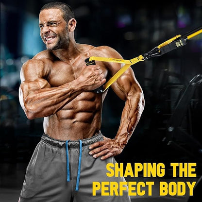 WALITO Resistance Bands Set - Exercise Bands with Handles, Door Anchor, Legs Ankle Straps, for Heavy Resistance Training, Physical Therapy, Muscle Training, Yoga, Home Workouts, Gym Equipment