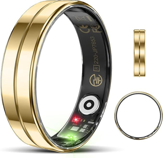 Ultra-Thin Smart Ring for Women Men,Sleep Tracker Ring with Heart Rate, Waterproof Fitness Ring for