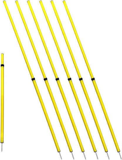 BlueDot Trading Soccer Agility Poles | Telescopic, Fixed & Collapsible Options (4, 6, 8 Piece Sets) Speed Training Poles for Agility Drills, Outdoor Games, Football & Sport Training Equipment