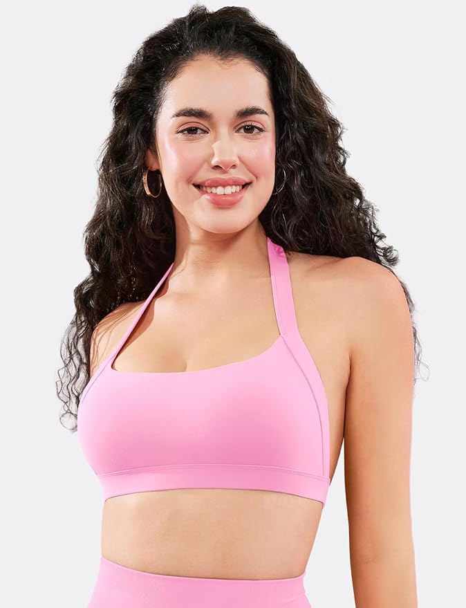 VOYJOY Sports Bras for Women Basic Wireless Bra Crop Workout Yoga Bra Sexy Tank Top