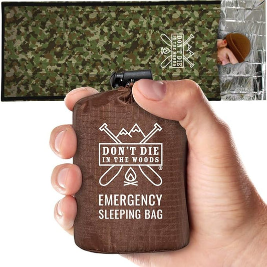 Emergency Sleeping Bag with Hood | Ultralight, Waterproof, Thermal Mylar Sleeping Bag Liner |