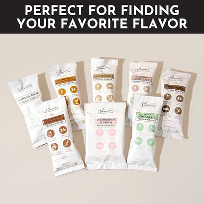 Protein Powder Made with 100% Grass Fed, Non Denatured Whey | Four Different Protein Sources from Organic Whole Food Ingredients | 12 Servings | 22g Protein (12 Servings, Sample Variety Pack)