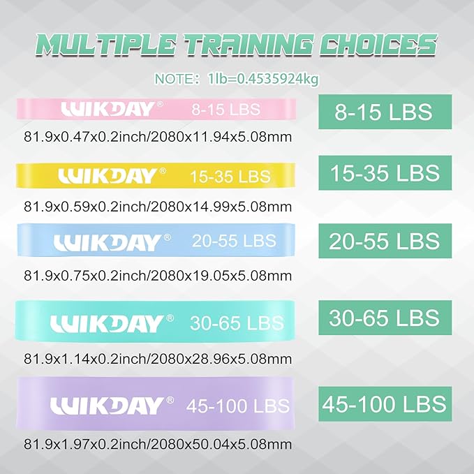 Resistance Bands, Pull Up Bands, Workout Bands for Exercise, Thick Heavy Resistance Band Set with Door Anchor, Elastic Bands for Body Stretching, Crossfit Training at Home/Gym Men & Women Women