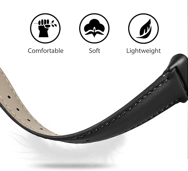 Leather Watch Bands Compatible with Fitbit Charge 6/Charge 5,Genuine Leather Replacement Straps for Charge 6/Charge 5 for Women Men.